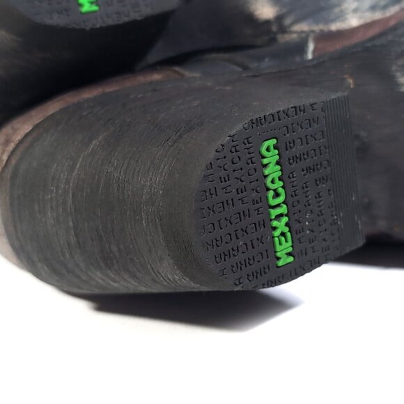 Mexicana Cowboy Boots Brown & Black Bowie Western Cowboy Ankle Boots Siz… - Picture 7 of 11